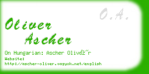 oliver ascher business card